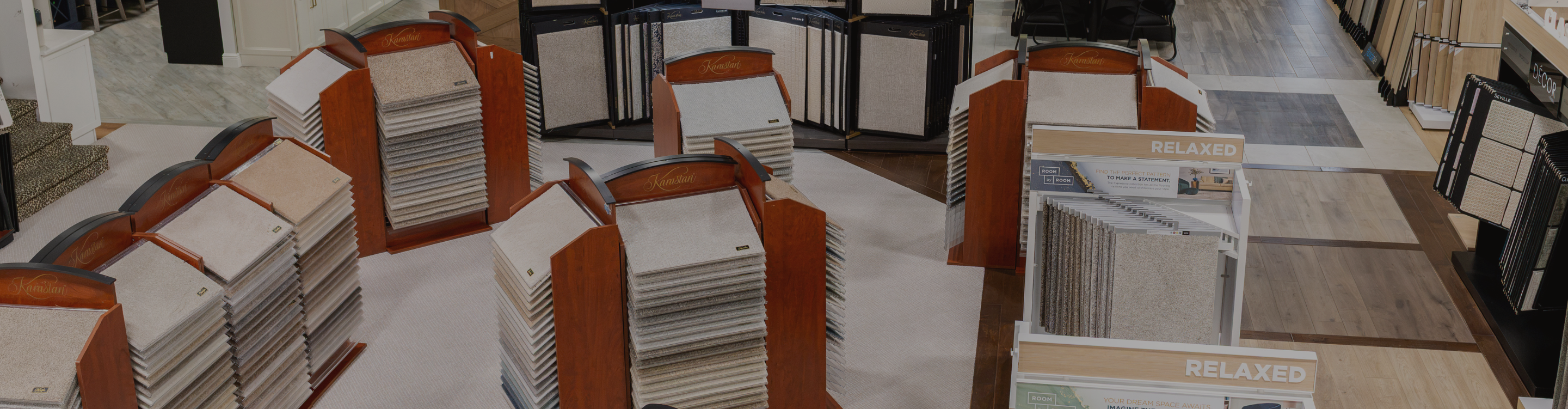 Carpet displays at Hanover Floors in Tampa, FL