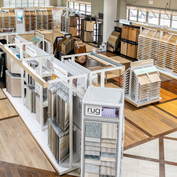 Hard and soft surface flooring displays at Hanover Floors Kitchen & Bath