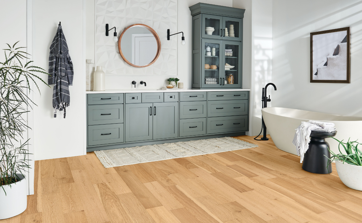 custom cabinet installation in bathroom