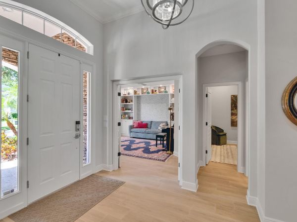 Tampa, FL, entryway with bright wood floors